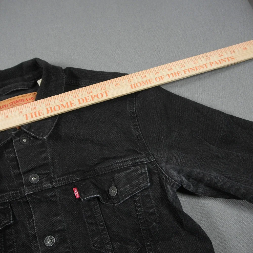 Levi's Black Denim Trucker Jean Work Moto Men Jacket M Type 3 Western